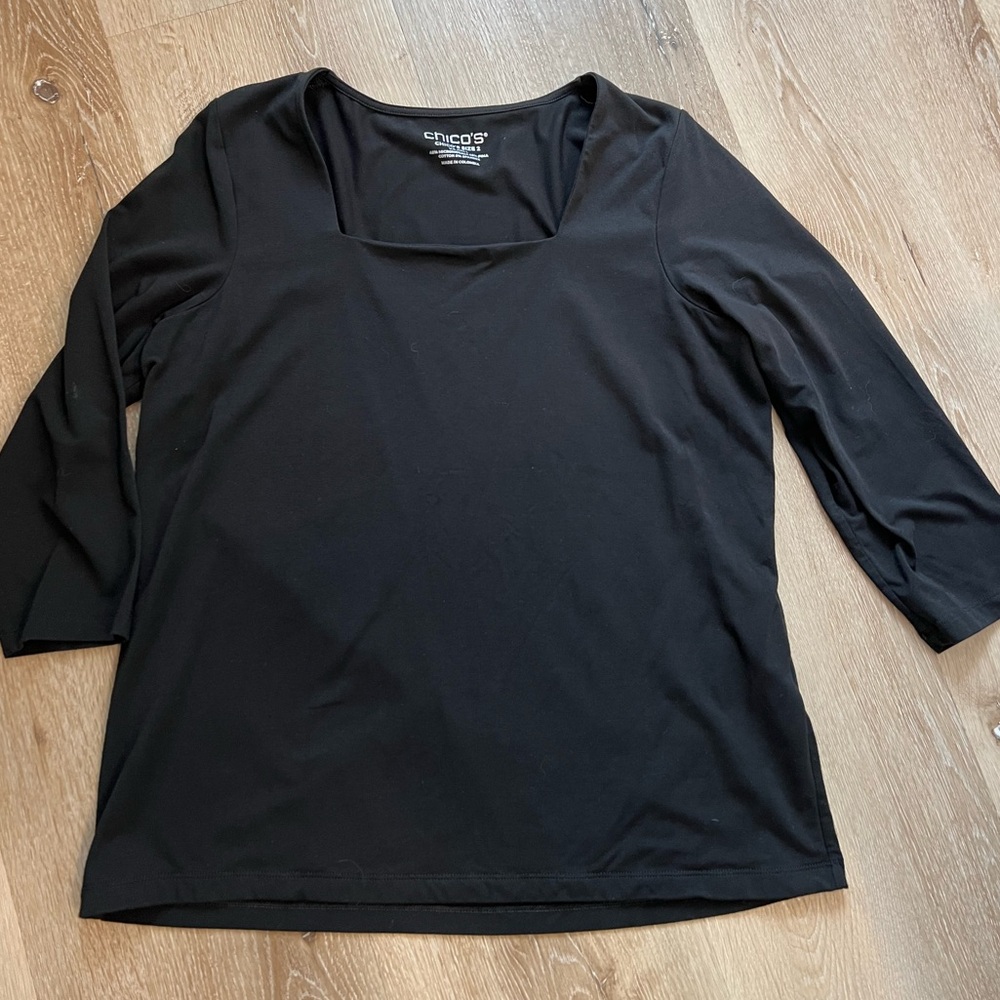 Chico's Classic Black Top Size 2